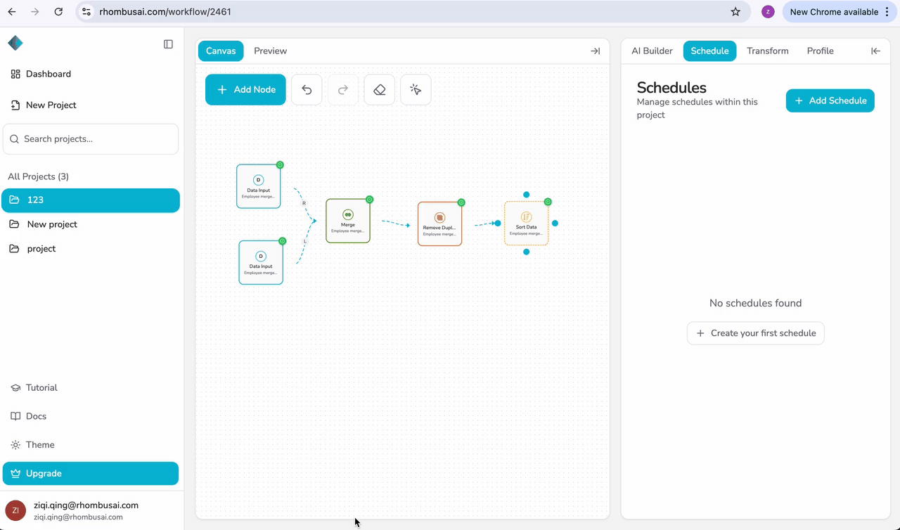 Create Schedule