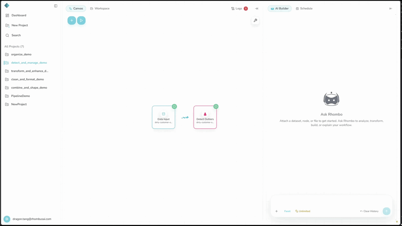 Configure and apply Handle Outliers after detecting outliers
