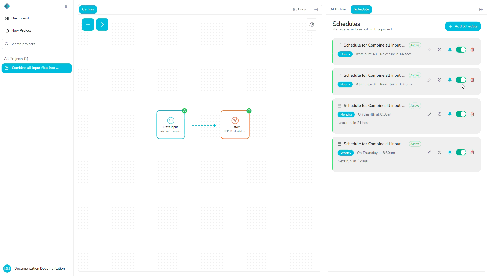 Create a schedule